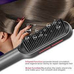2 In 1 Ionic Straightening Brush With 3 Heat Levels Fast Ceramic Heating Anti-Scald Comb